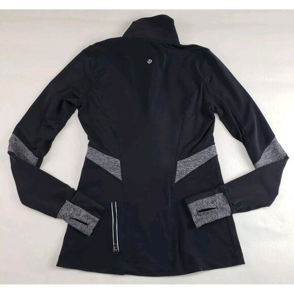 Lululemon Run Distance Pullover Womens 6 Black Long Sleeve Reflective Active Top - Picture 6 of 13